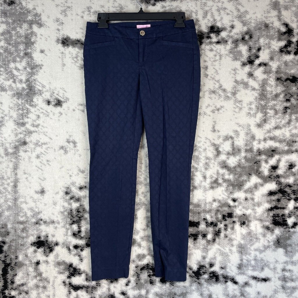 Lilly Pulitzer Pants Women's Size 2 Navy Blue Cotton Stretch Office Career